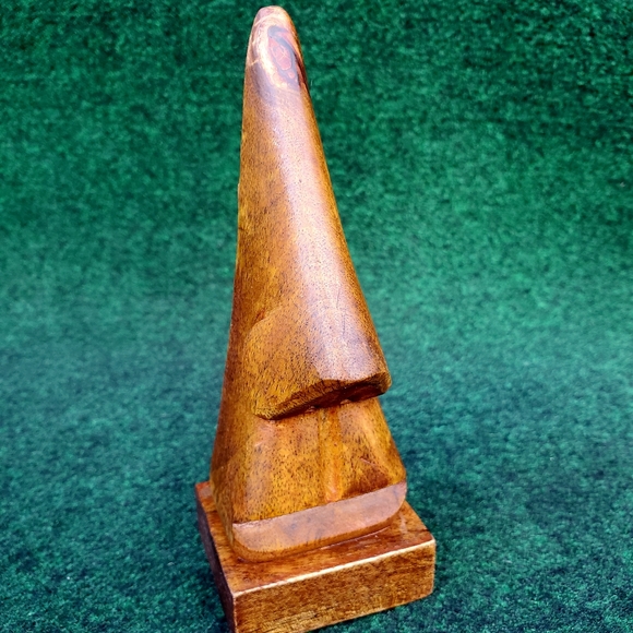 VTG MCM Easter Island Style Handcarved Wood Eyeglasses Stand 7in - Picture 3 of 11